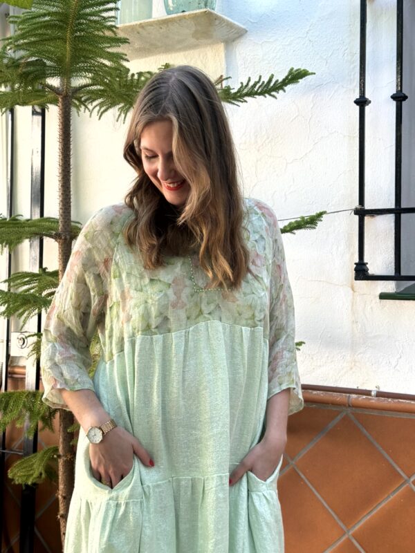 Vestido lino estampado